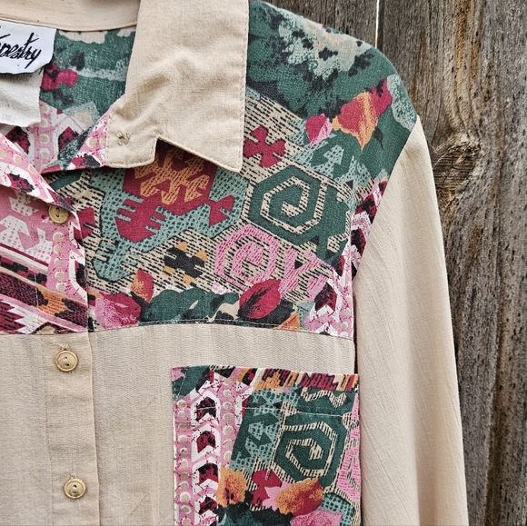 Vintage Tapestry Button Down Shirt - Picture 2 of 8
